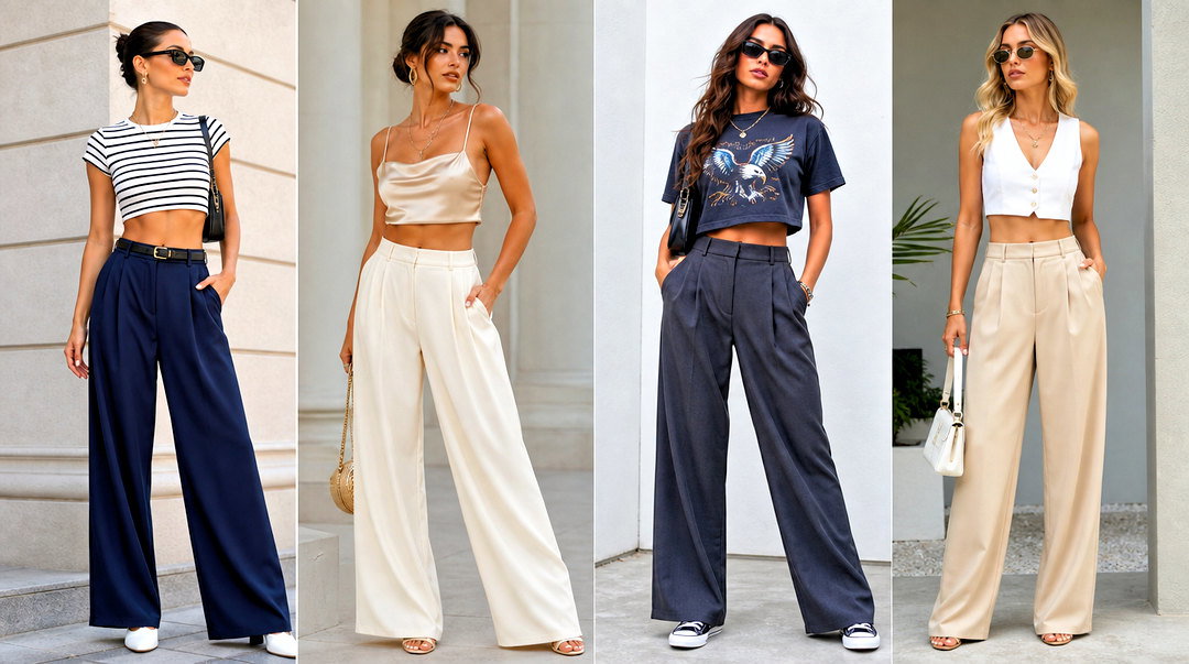 20 Wide Leg Trousers and Crop Tops for Balanced Chic Looks