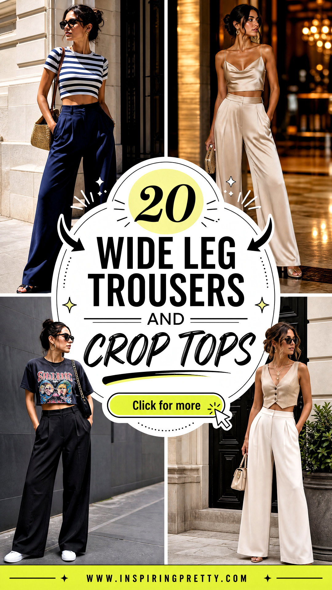 20 Wide Leg Trousers and Crop Tops for Balanced Chic Looks - 20 Wide Leg Trousers and Crop Tops for Balanced Chic Looks