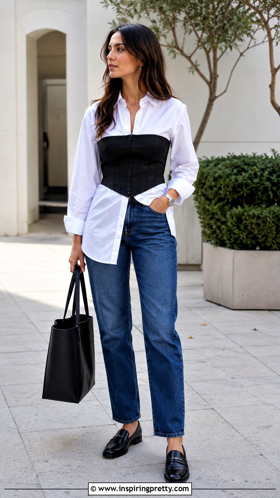 Wild Fable Corset Top Over A White Button Down - 20 wild fable corset top outfit ideas