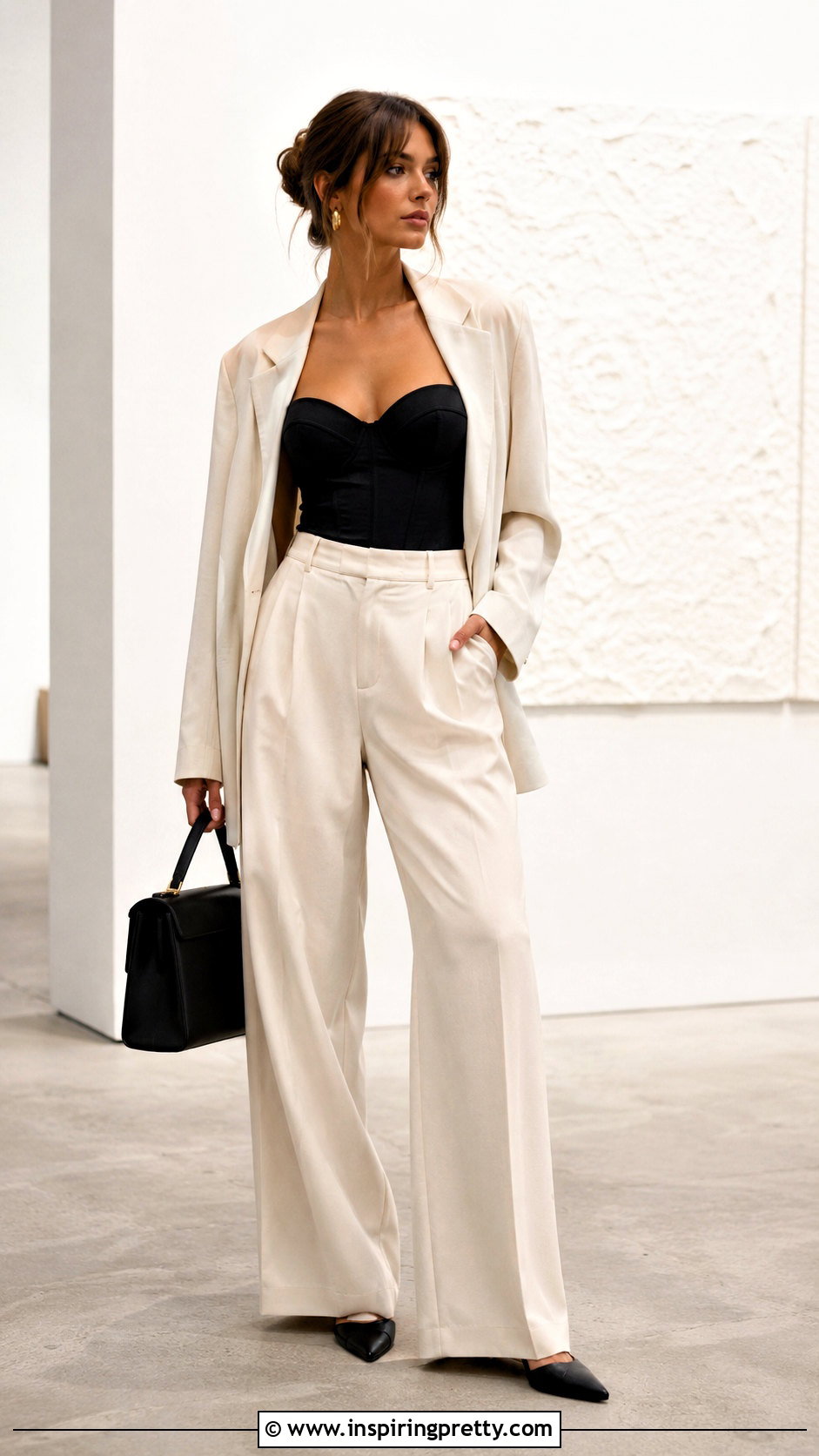 Wild Fable Corset Top With Tailored Trousers - 20 wild fable corset top outfit ideas