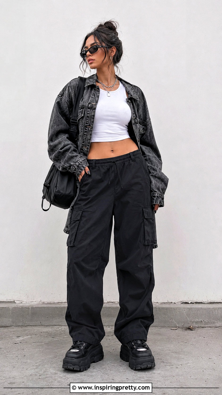 Wild Fable White Top With Black Cargo Pants - 20 wild fable white top outfit ideas