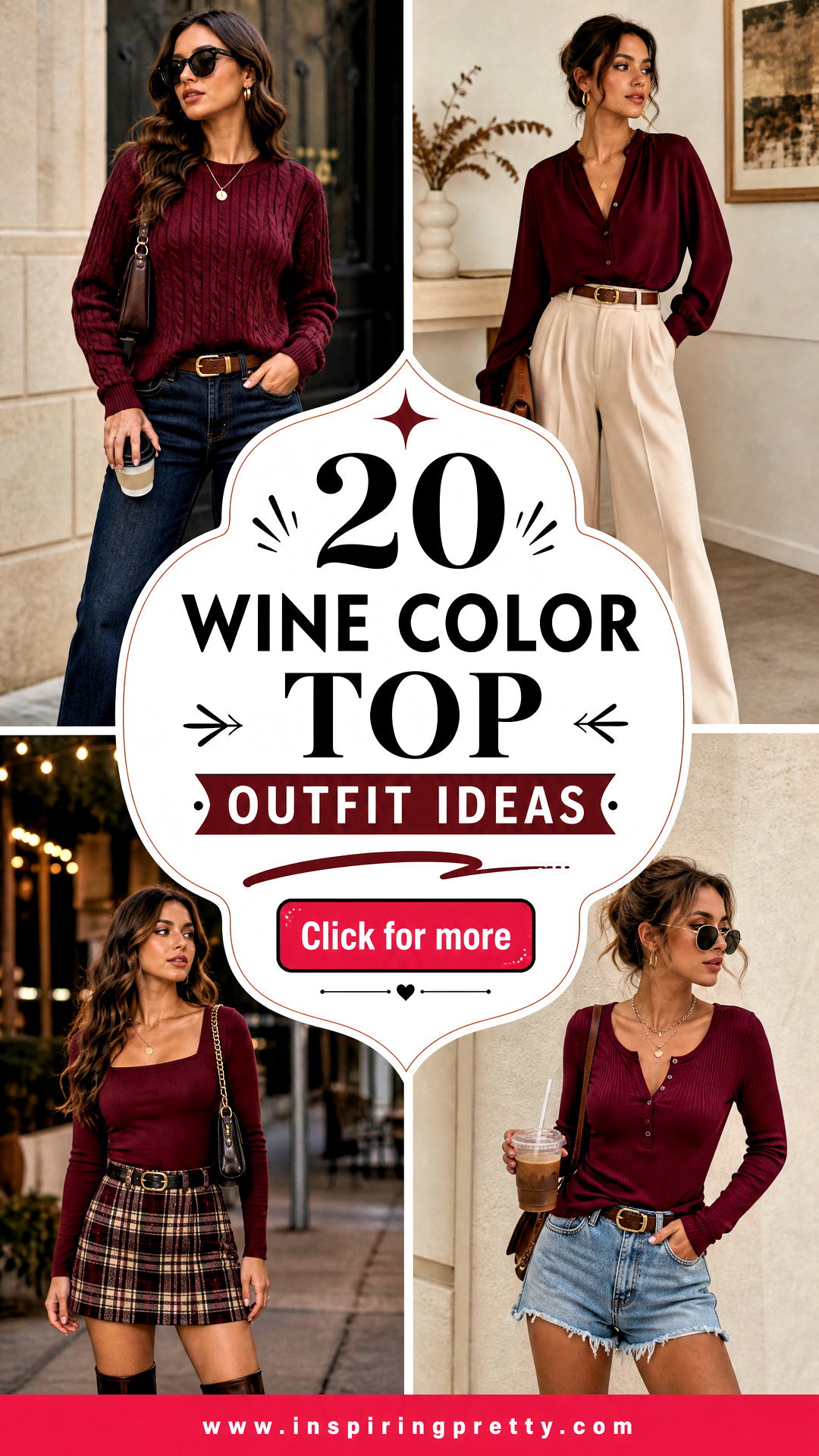 20 Wine Color Top Outfit Ideas for Elegant Evening Style - 20 Wine Color Top Outfit Ideas for Elegant Evening Style