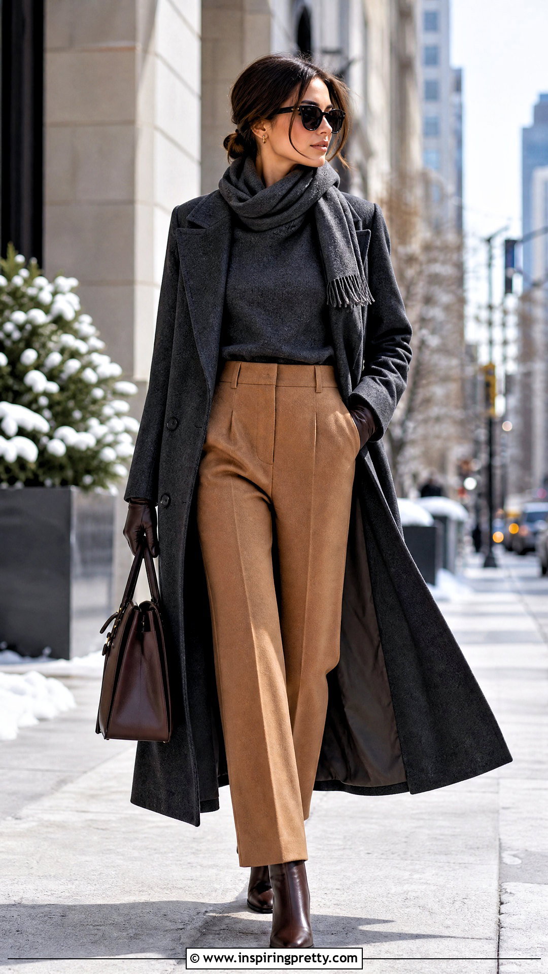 Winter Boat Neck Top With Wool Trousers - 50 boat neck top outfits