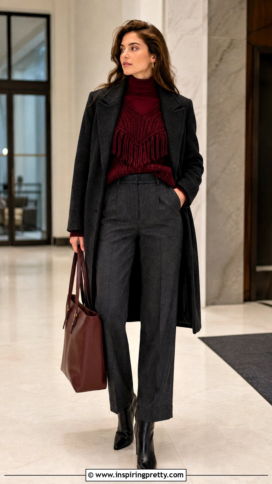 Winter Fringe Top With Wool Trousers - 50 Fringe Top outfit ideas