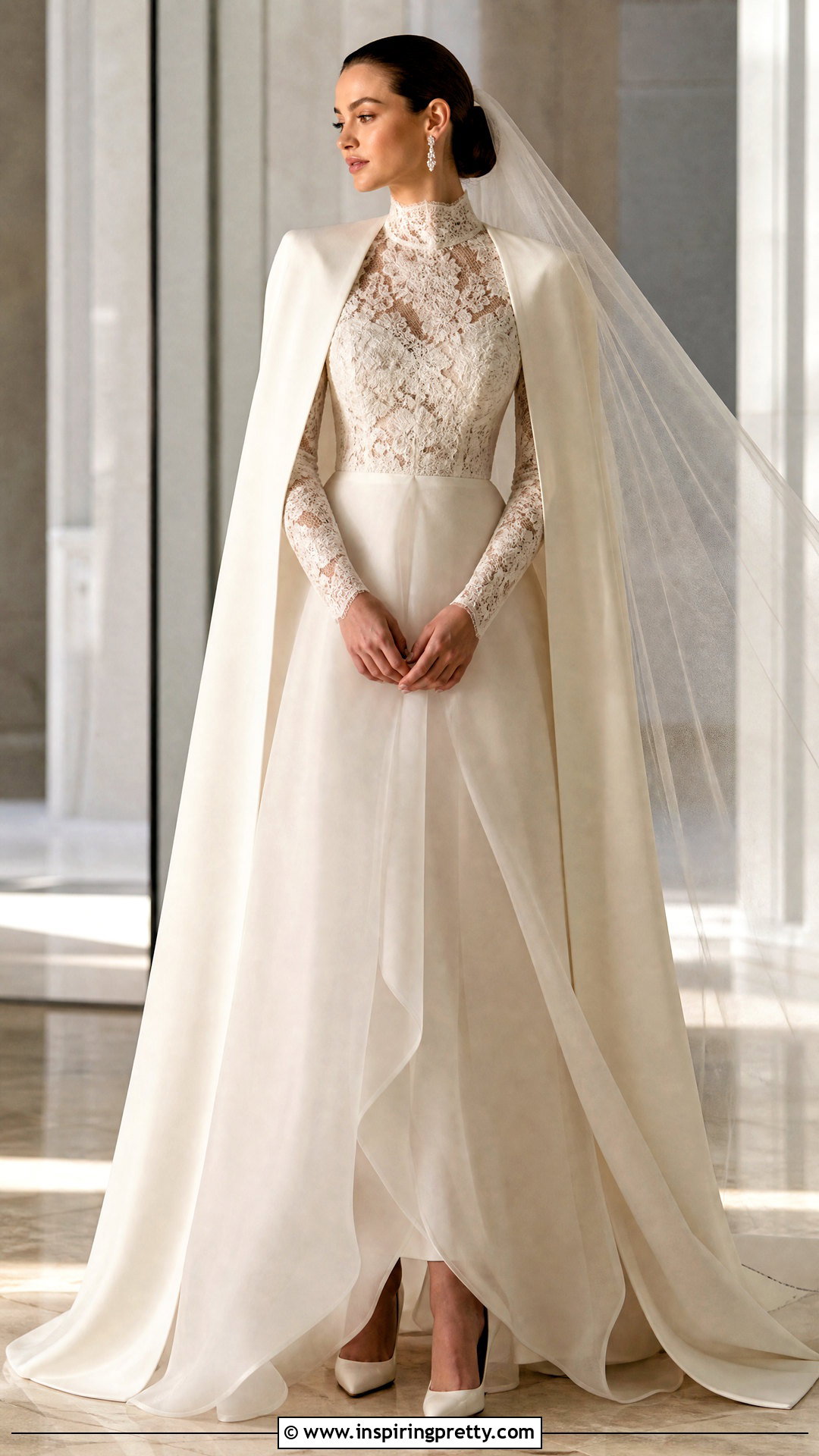 Winter Lace Top Organza Wedding Dress - 25 lace top flowy bottom wedding dress outfit ideas