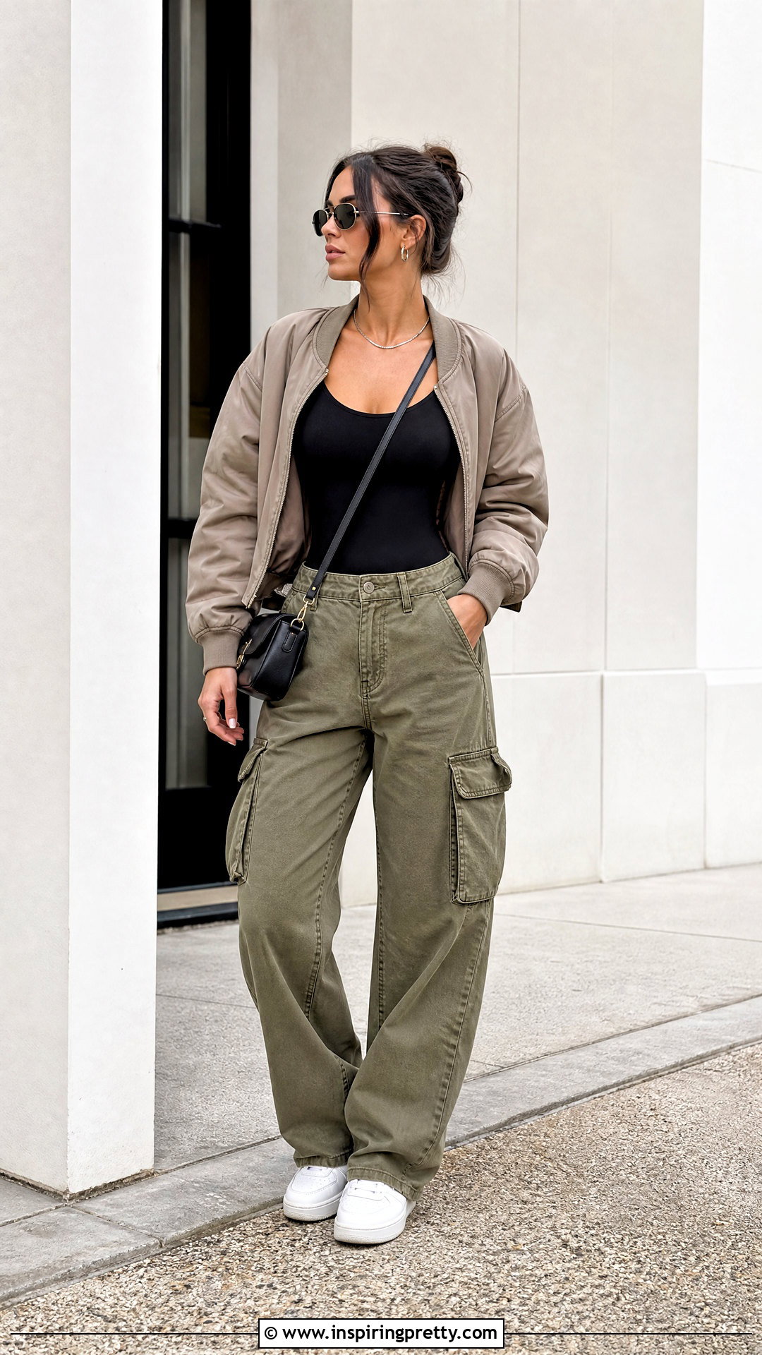 Wolford Scoop Neck Bodysuit With Cargo Pants - 20 wolford tops outfit ideas