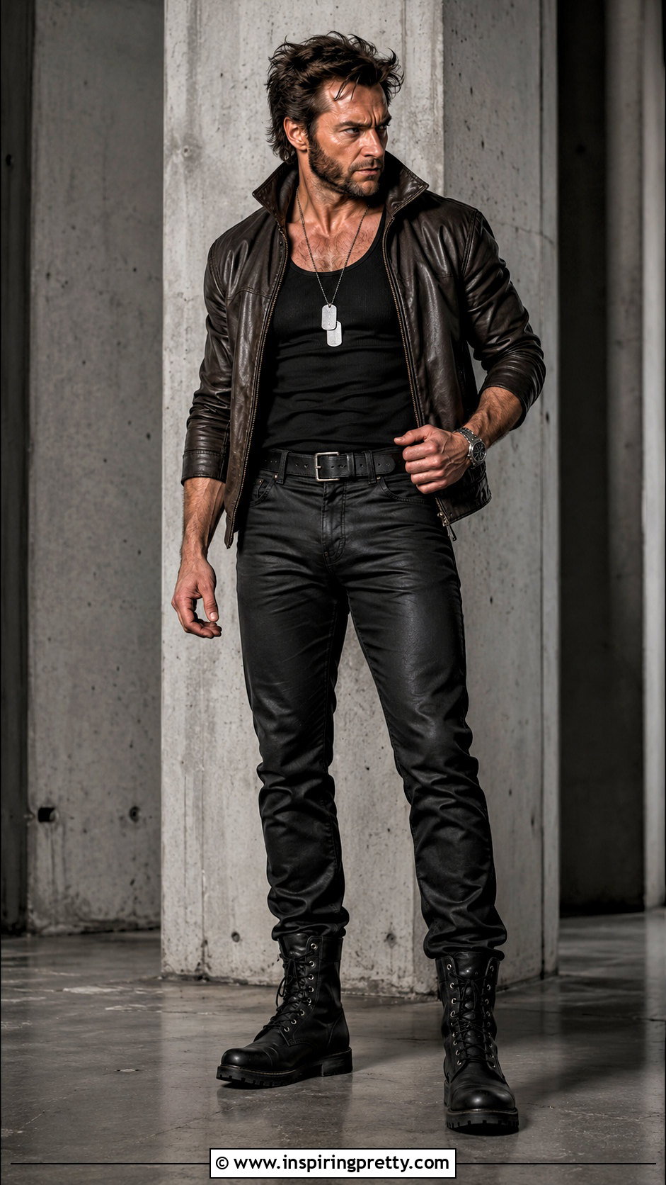 Wolverine Black Tank Top And Leather Pants Outfit - 20 hugh jackman wolverine tank top outfit ideas
