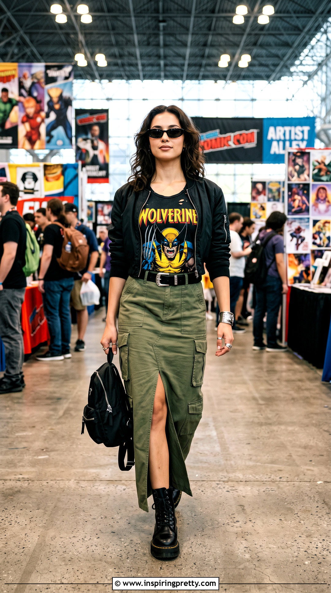 Wolverine Tank Top With Cargo Maxi Skirt And Combat Boots - 20 wolverine tank top outfit ideas
