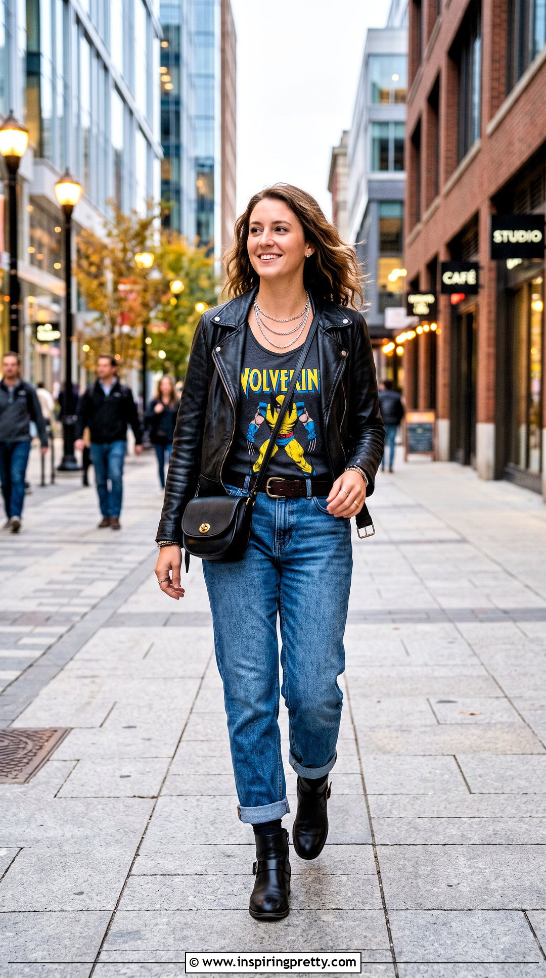 Wolverine Tank Top With Leather Jacket And Boyfriend Jeans - 20 wolverine tank top outfit ideas