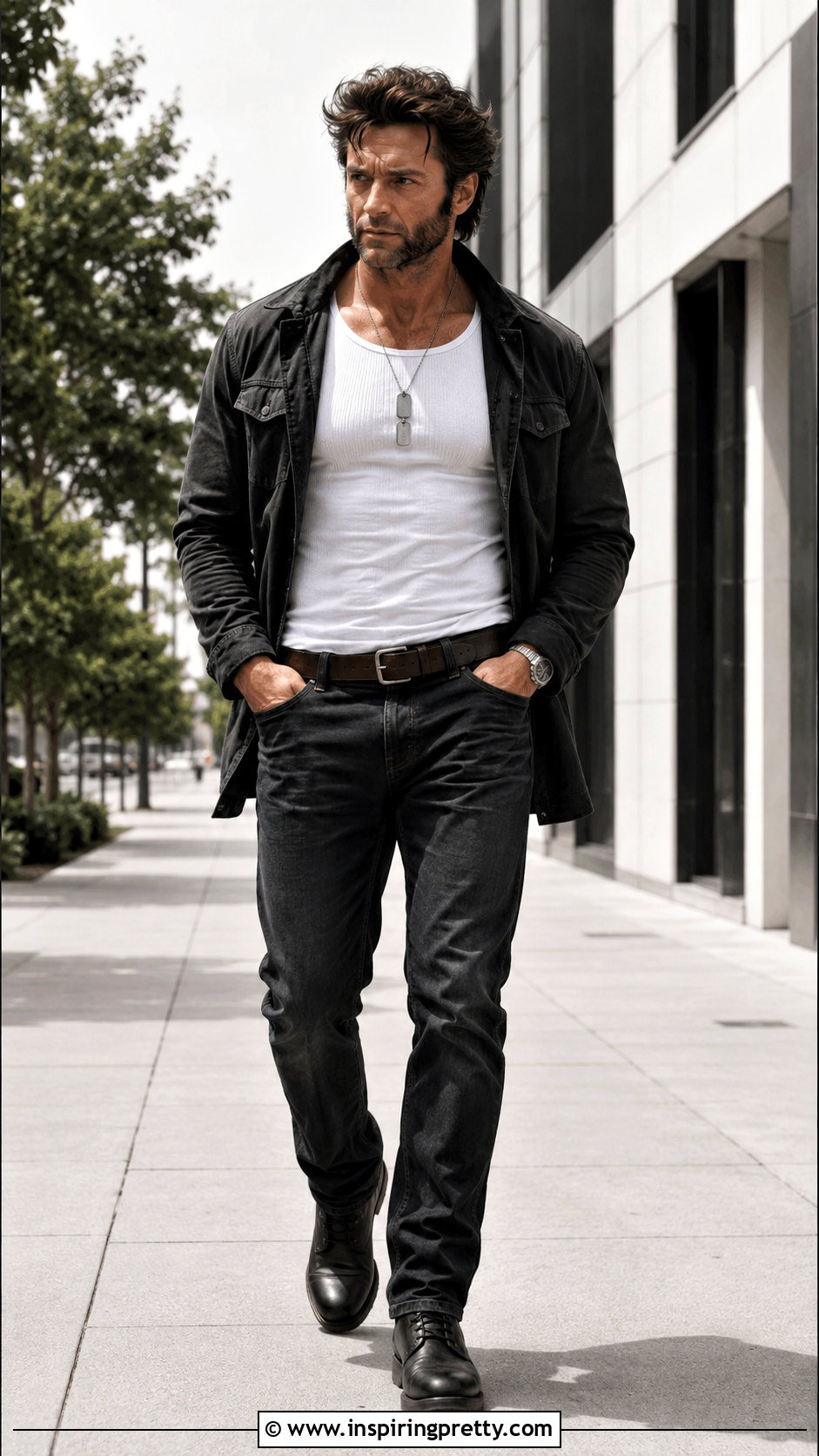 Wolverine White Tank Top And Black Jeans Outfit - 20 hugh jackman wolverine tank top outfit ideas