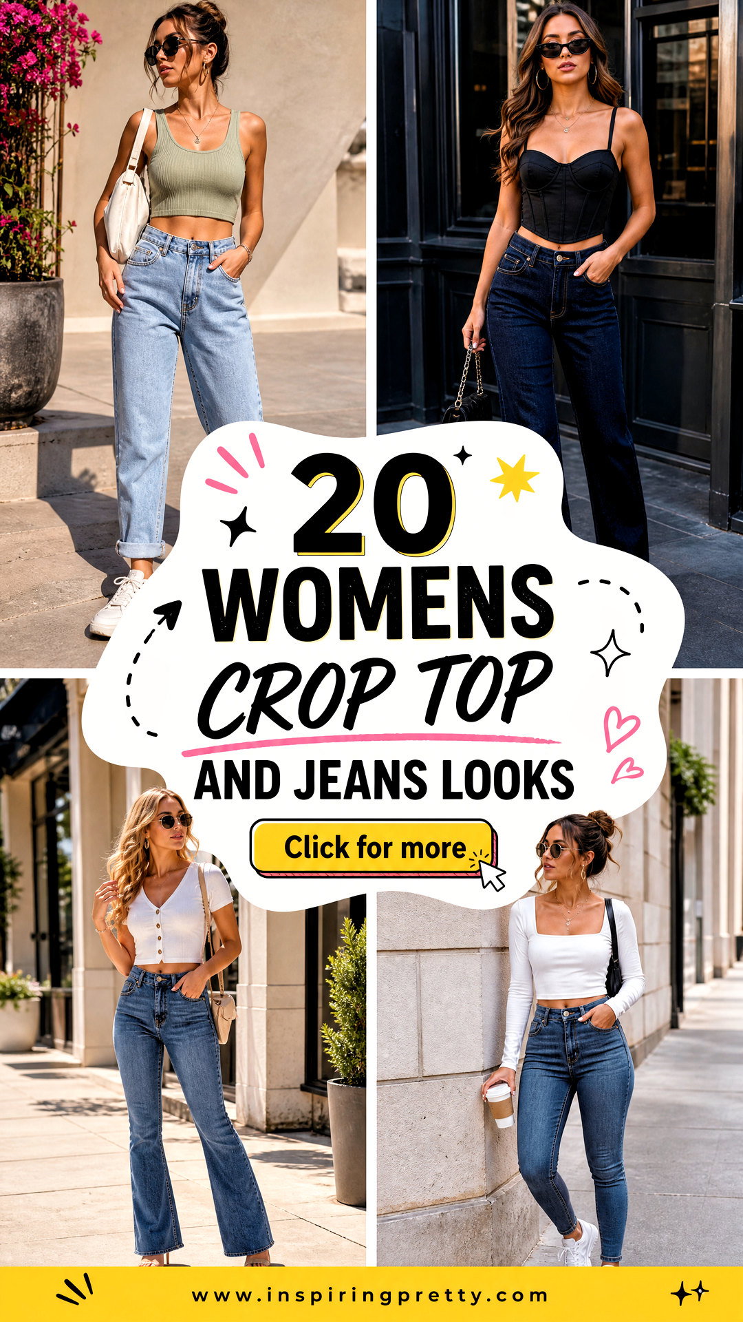 20 Womens Crop Top and Jeans Looks for Effortless Style - 20 Womens Crop Top and Jeans Looks for Effortless Style