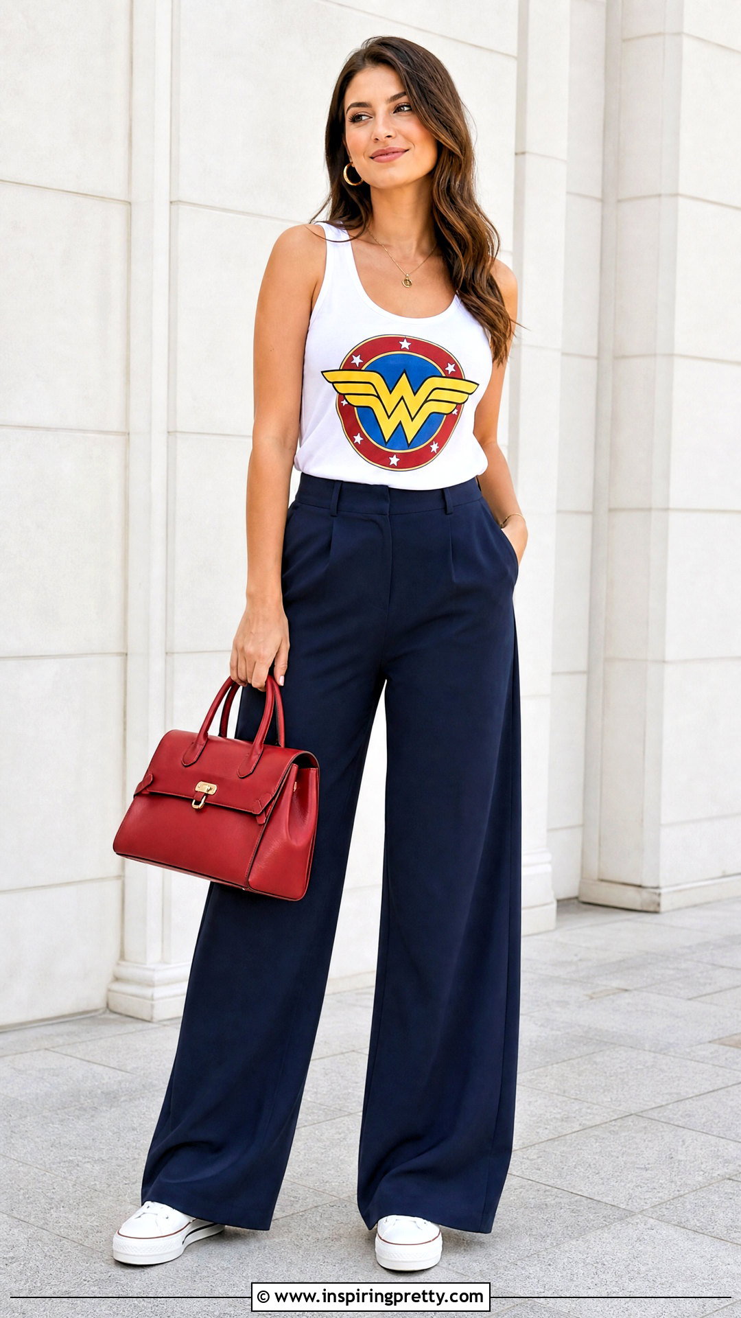 Wonder Woman Tank Top With Wide Leg Pants - 25 wonder woman tank top outfit ideas
