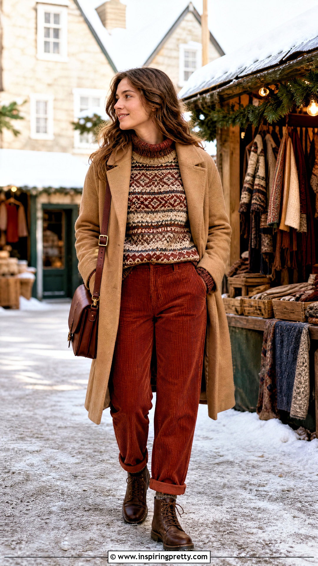 Woolen Fair Isle Top With Corduroy Pants - 50 woolen tops for women