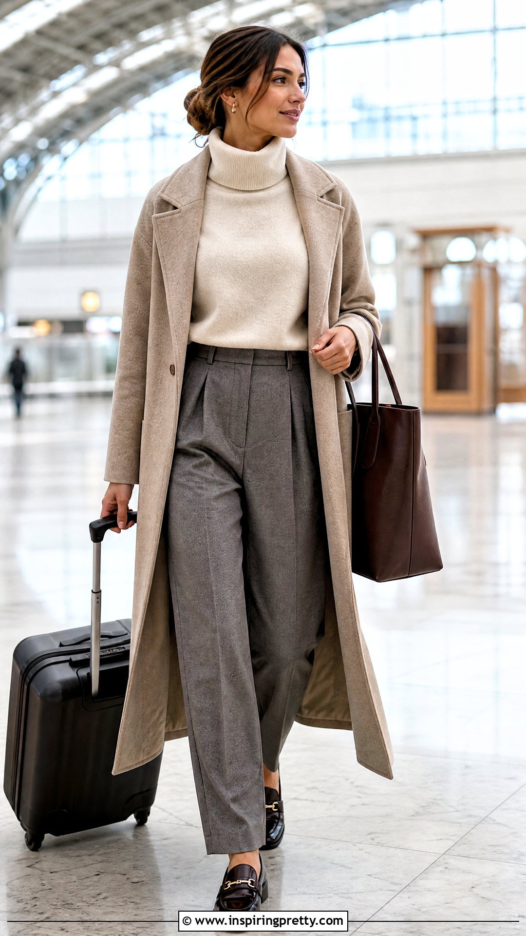 Woolen Funnel Neck Top With Pleated Pants - 50 woolen tops for women