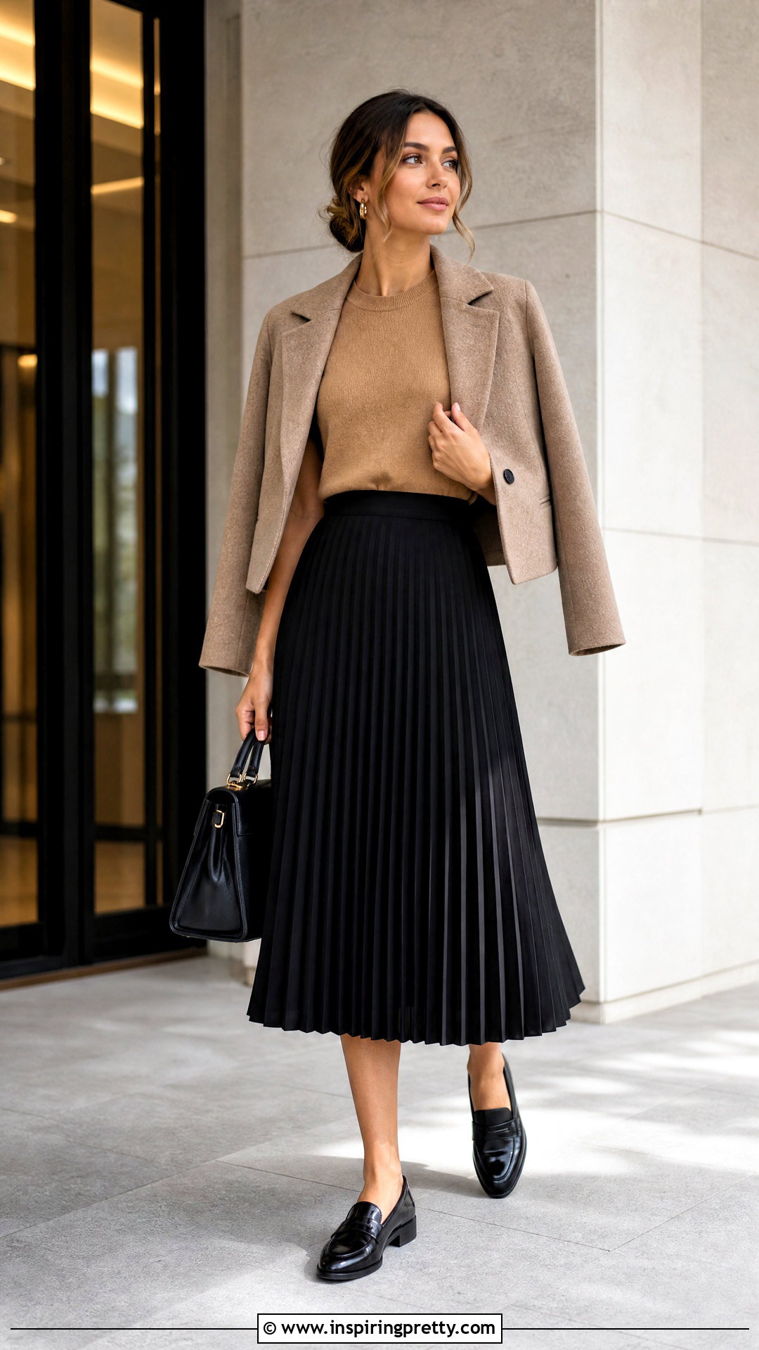 Woolen Short Sleeve Top With Midi Skirt - 50 woolen tops for women