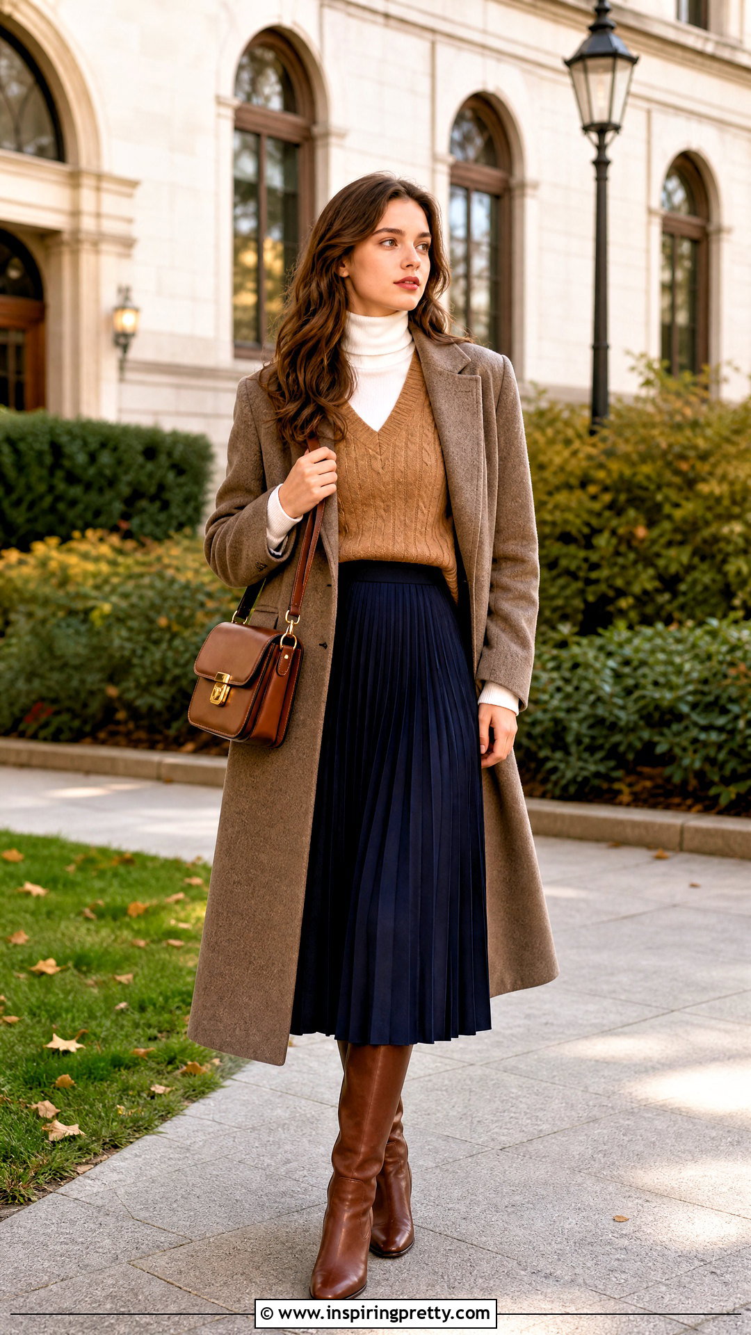 Woolen Sweater Vest Top With Pleated Skirt - 50 woolen tops for women
