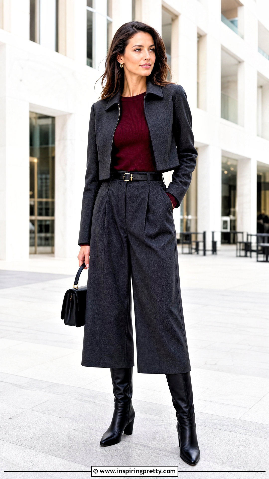 Woolen Top With Culottes - 50 woolen top outfit ideas