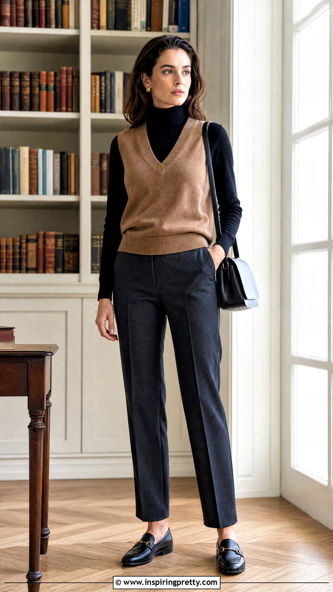 Woolen Top With Knit Vest - 50 woolen top outfit ideas