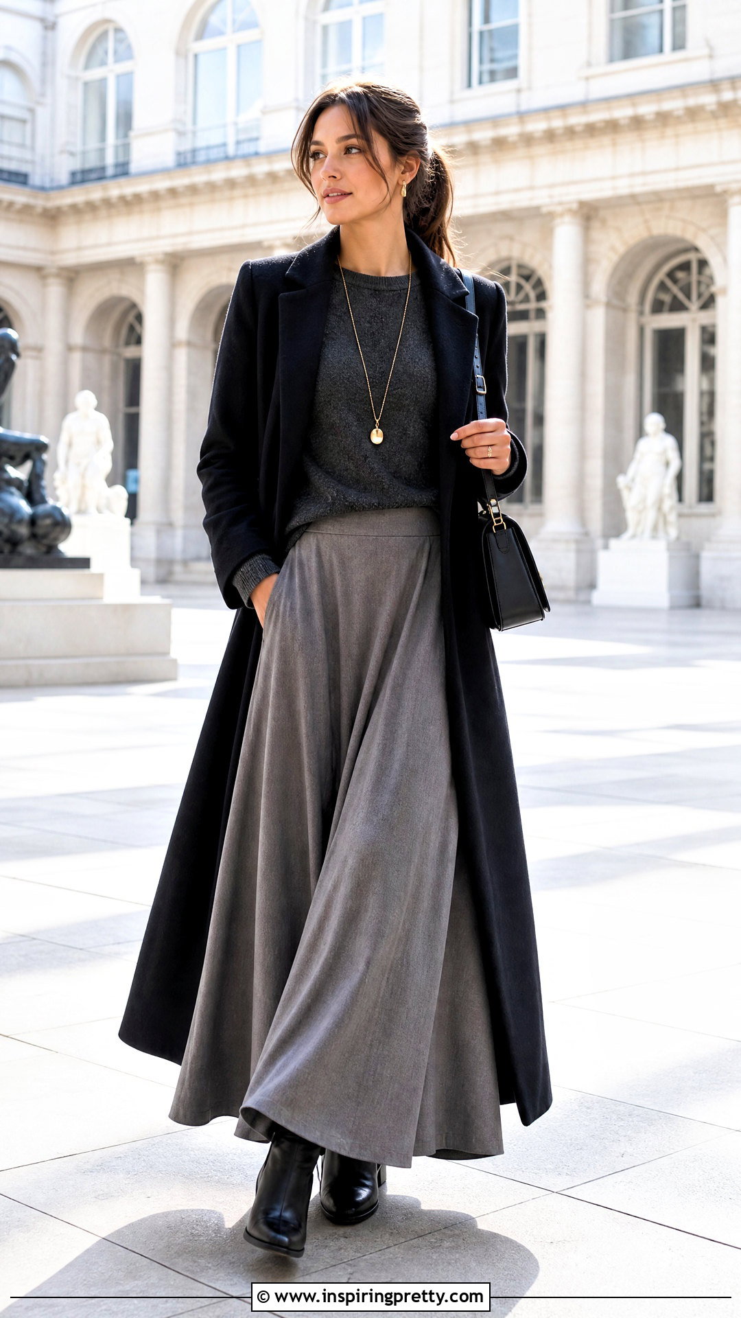 Woolen Top With Maxi Skirt - 50 woolen top outfit ideas