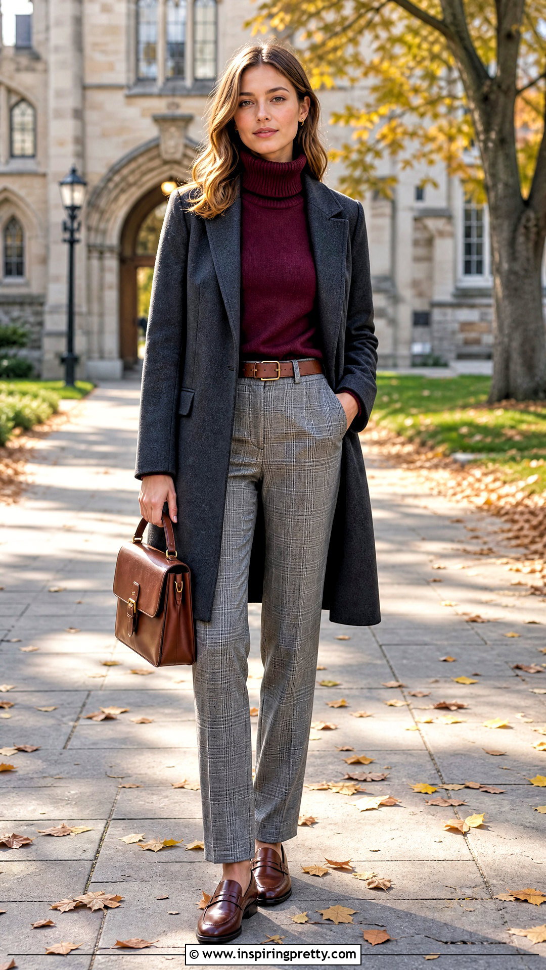 Woolen Top With Plaid Trousers - 50 woolen top outfit ideas