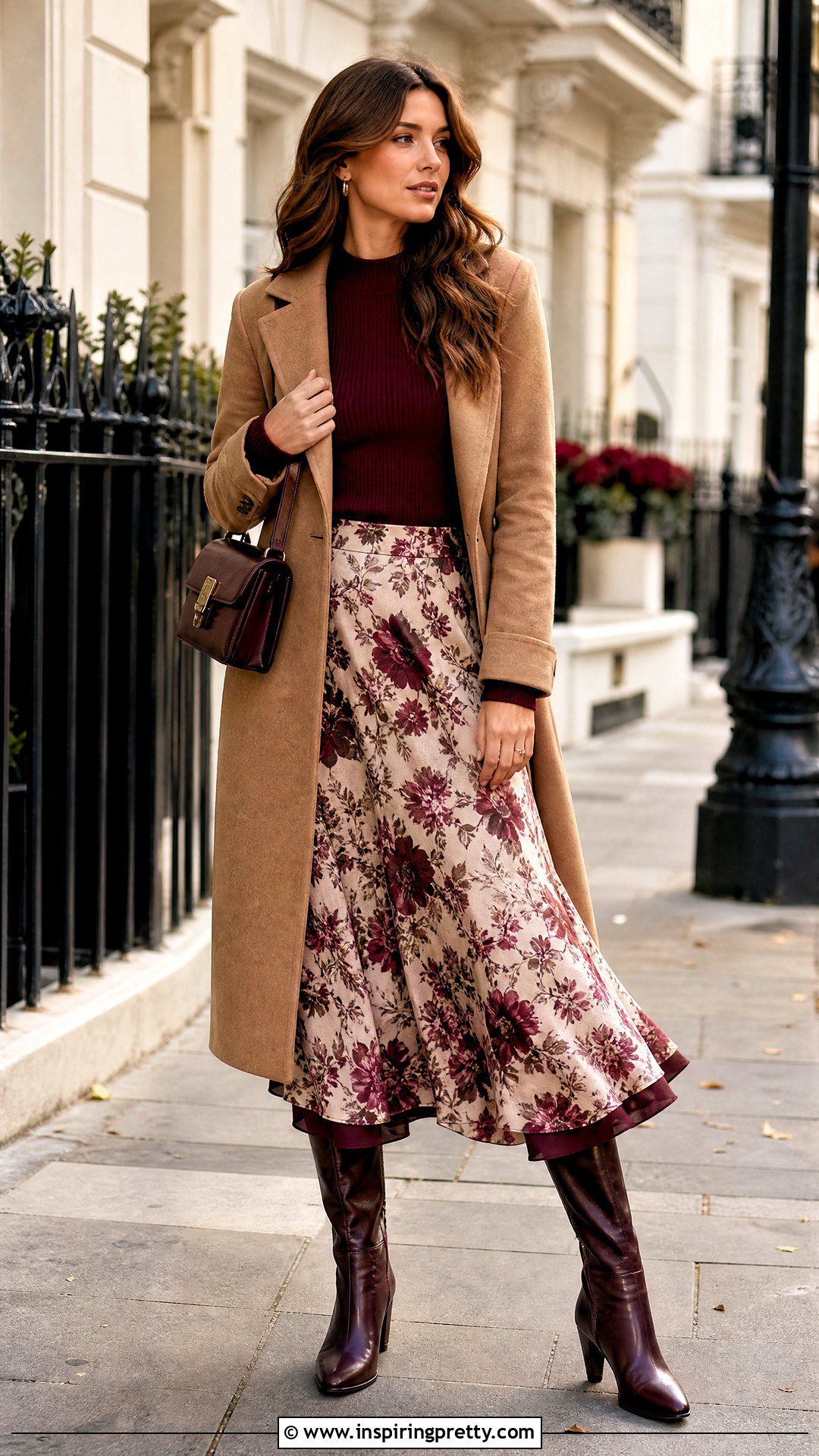 Woolen Top With Printed Midi Skirt - 50 woolen top outfit ideas