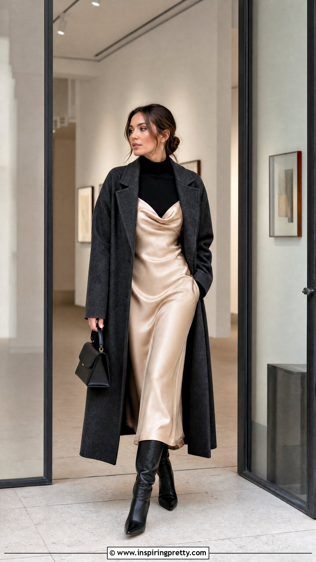 Woolen Top With Slip Dress - 50 woolen top outfit ideas