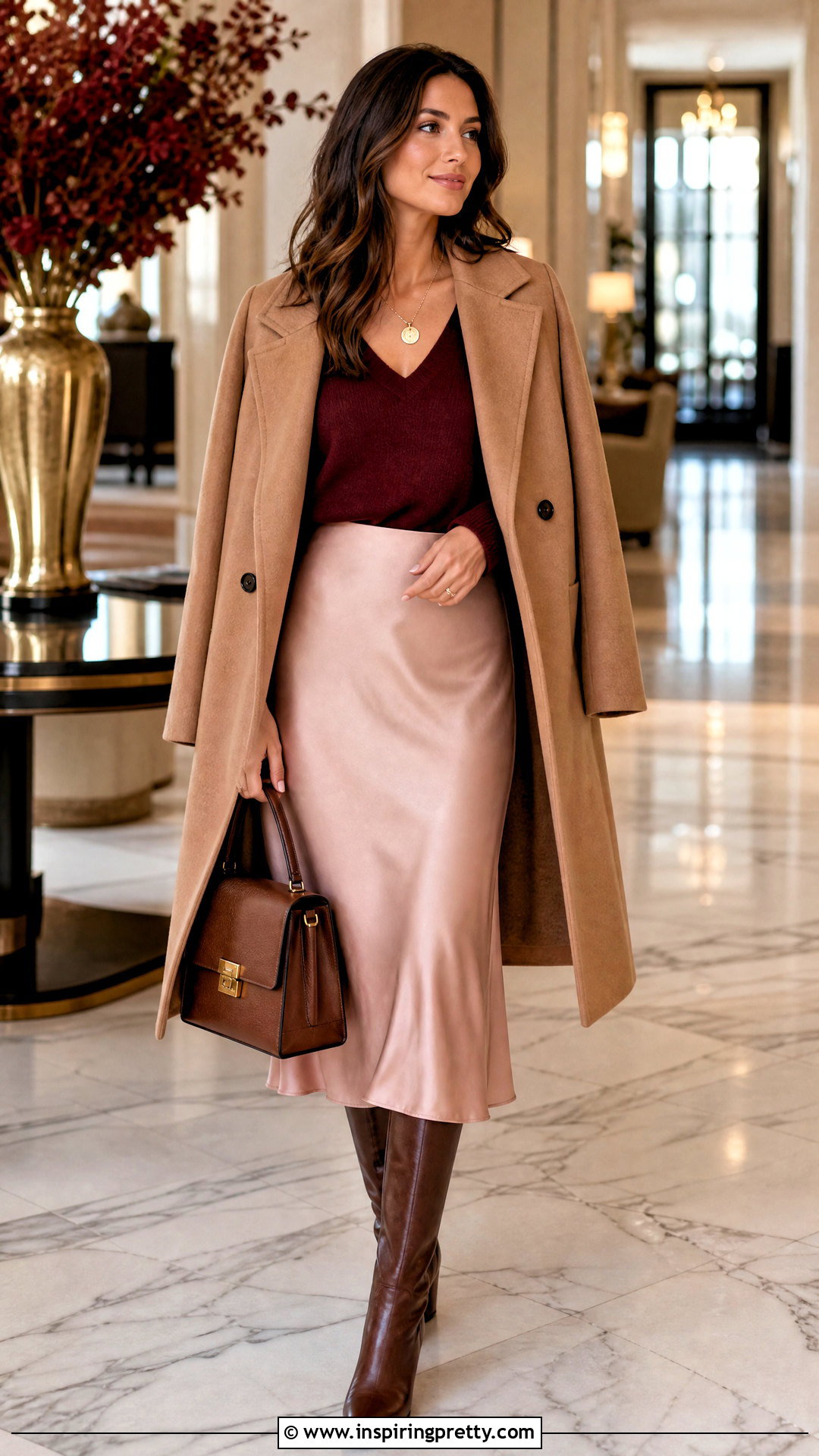 Woolen V Neck Top With Midi Skirt - 50 woolen tops for women