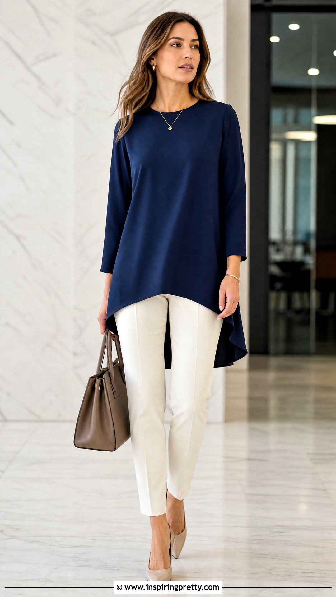 Work Hi Lo Tunic Top With Tailored Trousers - 20 Hi Lo Tunic Tops outfit ideas