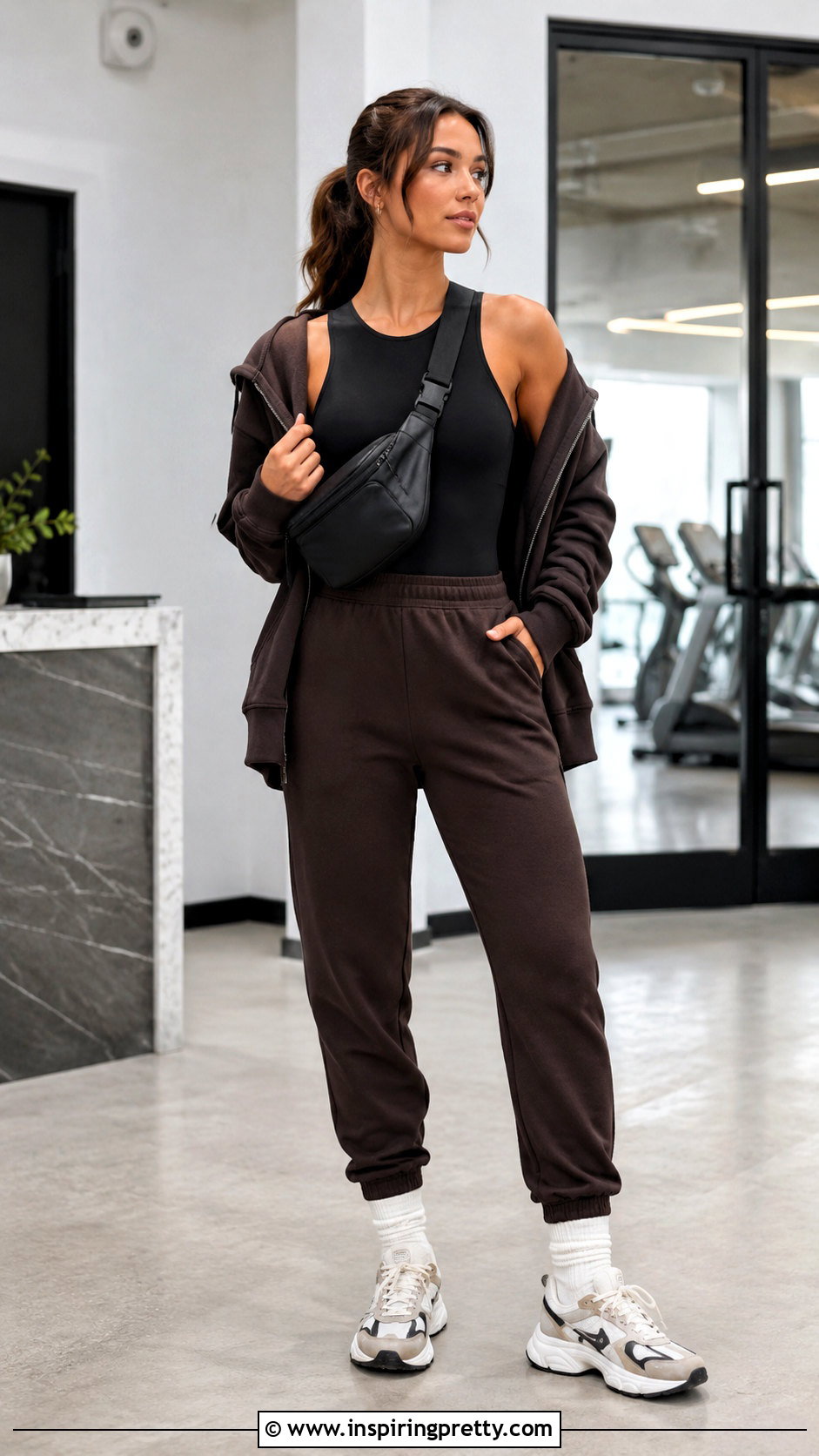 Workout Bodysuit Top With Joggers - 50 workout tops outfit ideas
