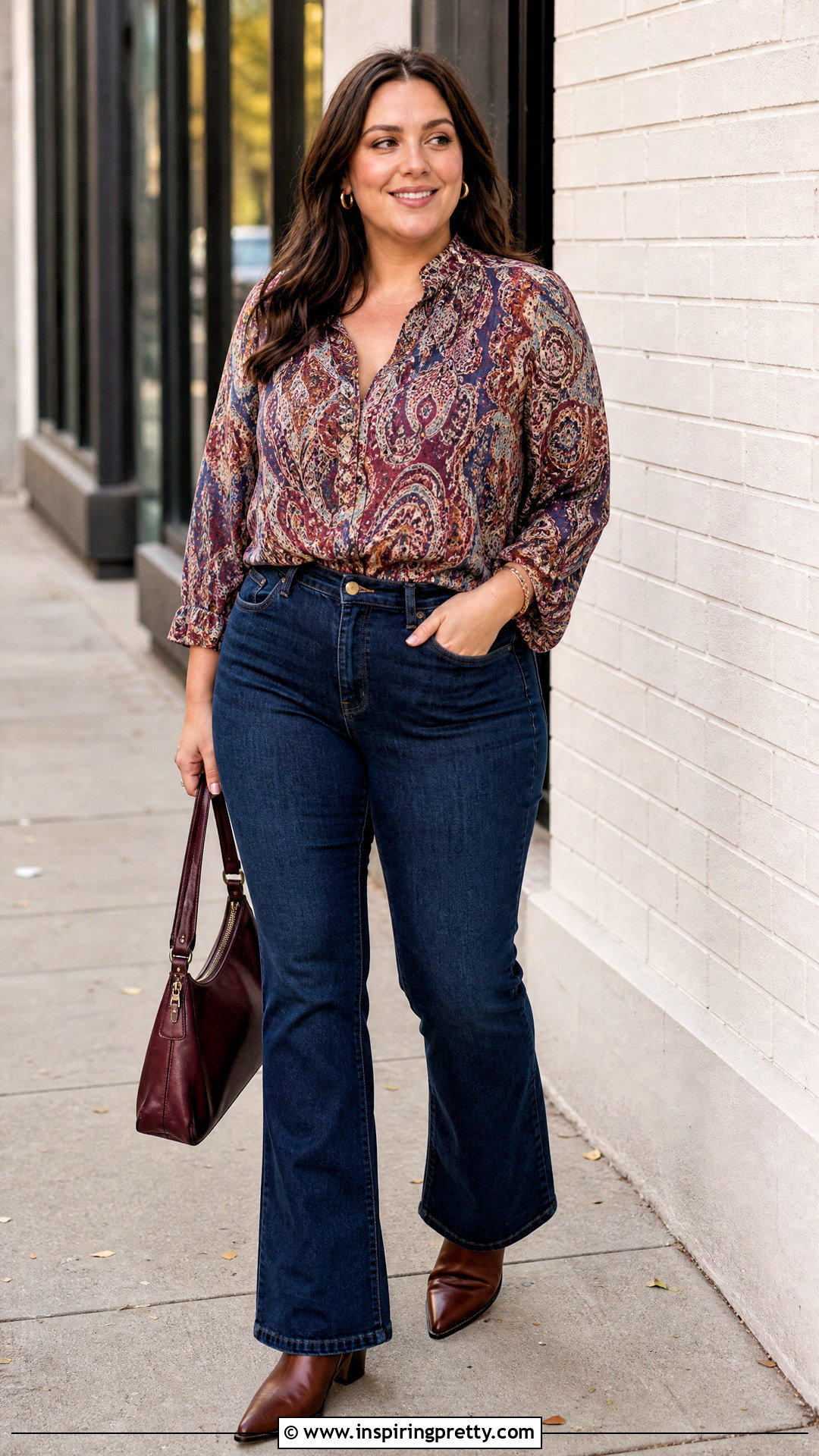 Workshop Republic Printed Blouse With Bootcut Jeans - 20 Workshop Republic Clothing Tops outfit ideas