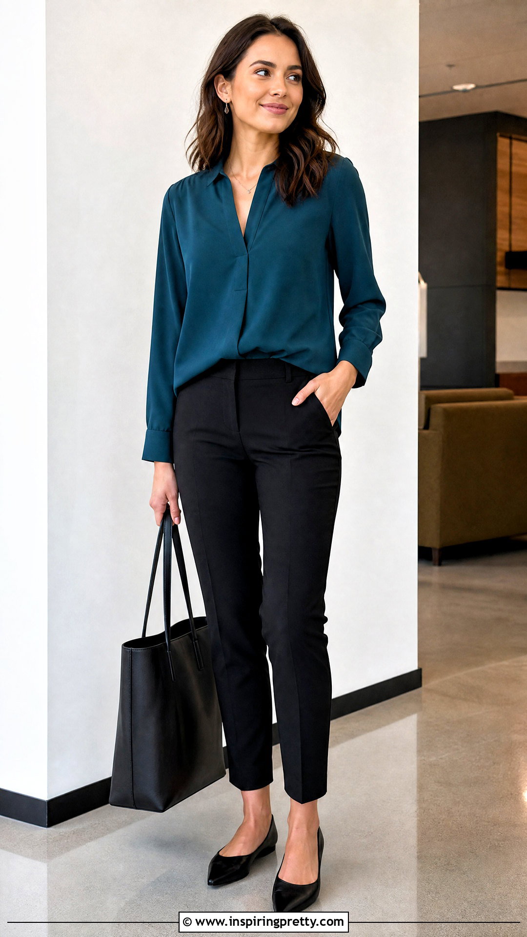 Workshop Republic V Neck Blouse With Ankle Pants - 20 Workshop Republic Clothing Tops outfit ideas