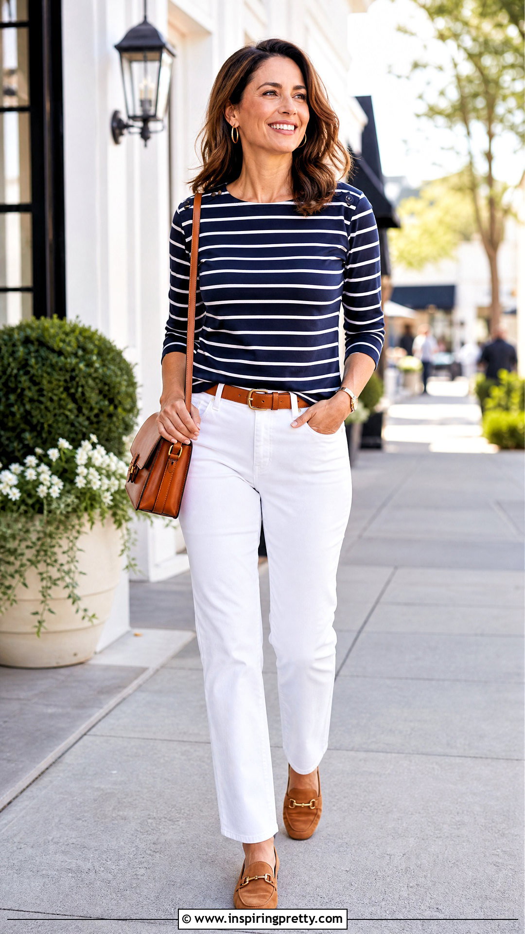 Worthington Striped Top With White Jeans - 20 worthington top outfit ideas