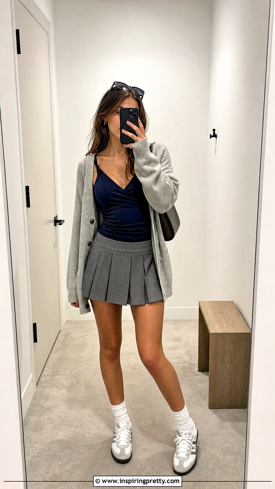 Wrap Around Tank Top With Pleated Mini Skirt - 25 Wrap Around Tank Top outfit ideas