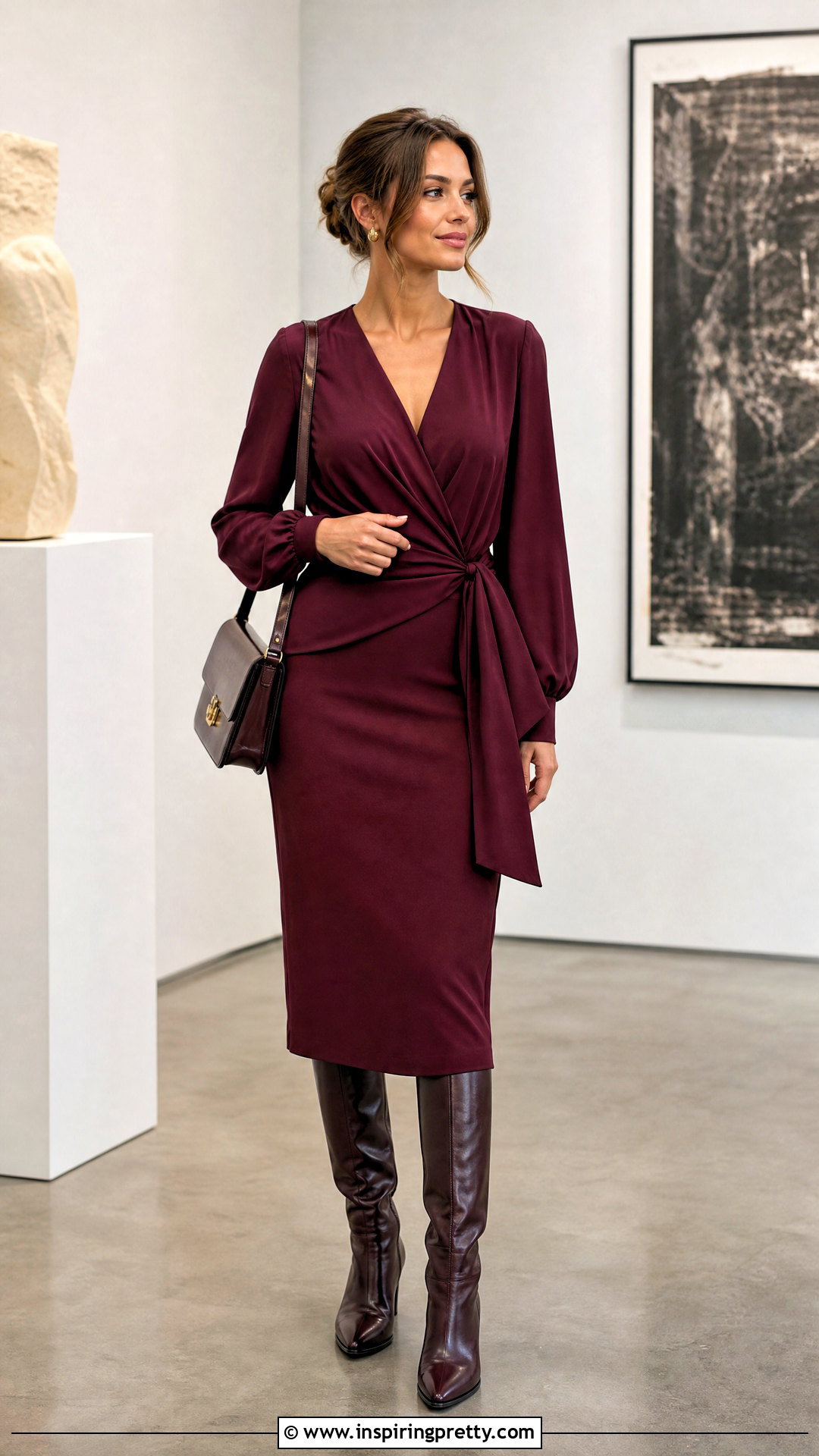 Wrap Blouse With Column Skirt - 50 fashion tops blouses