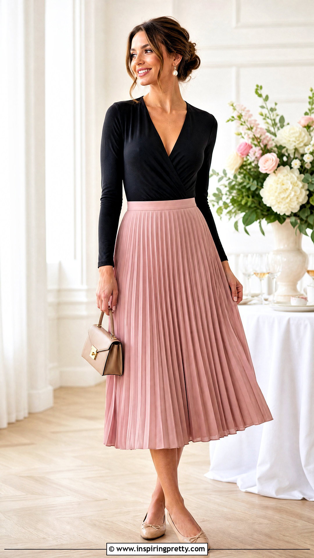 Wrap Bodysuit With Pleated Skirt - 50 wrap tops for women