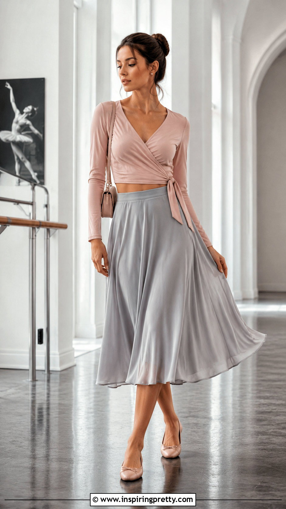 Wrap Crop Top And Flowing Midi Skirt - 50 crop tops aesthetic