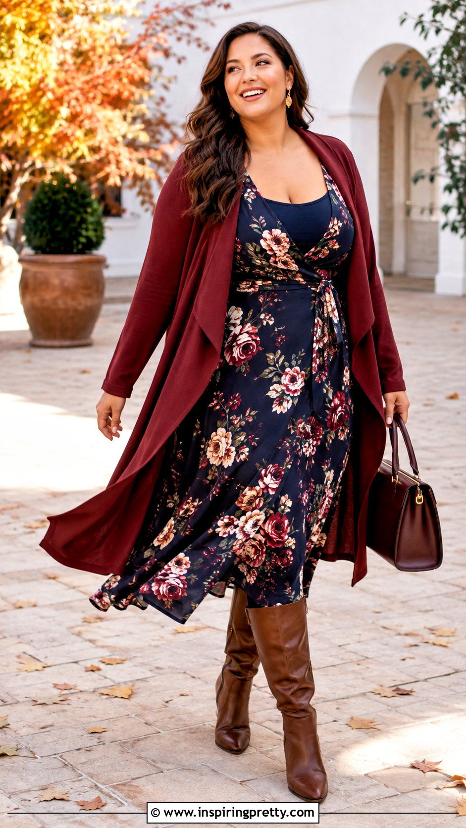 Wrap Dress Duster And Boots Layering Outfit - 50 top layering ideas