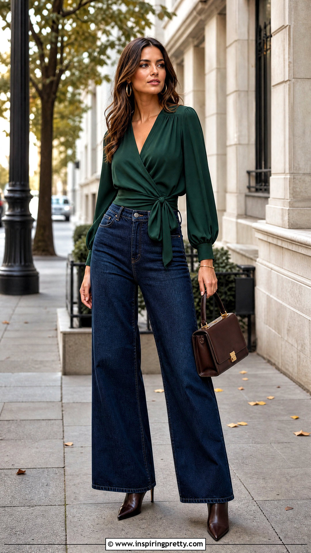 Wrap Top Outfit - 50 chic top outfit ideas