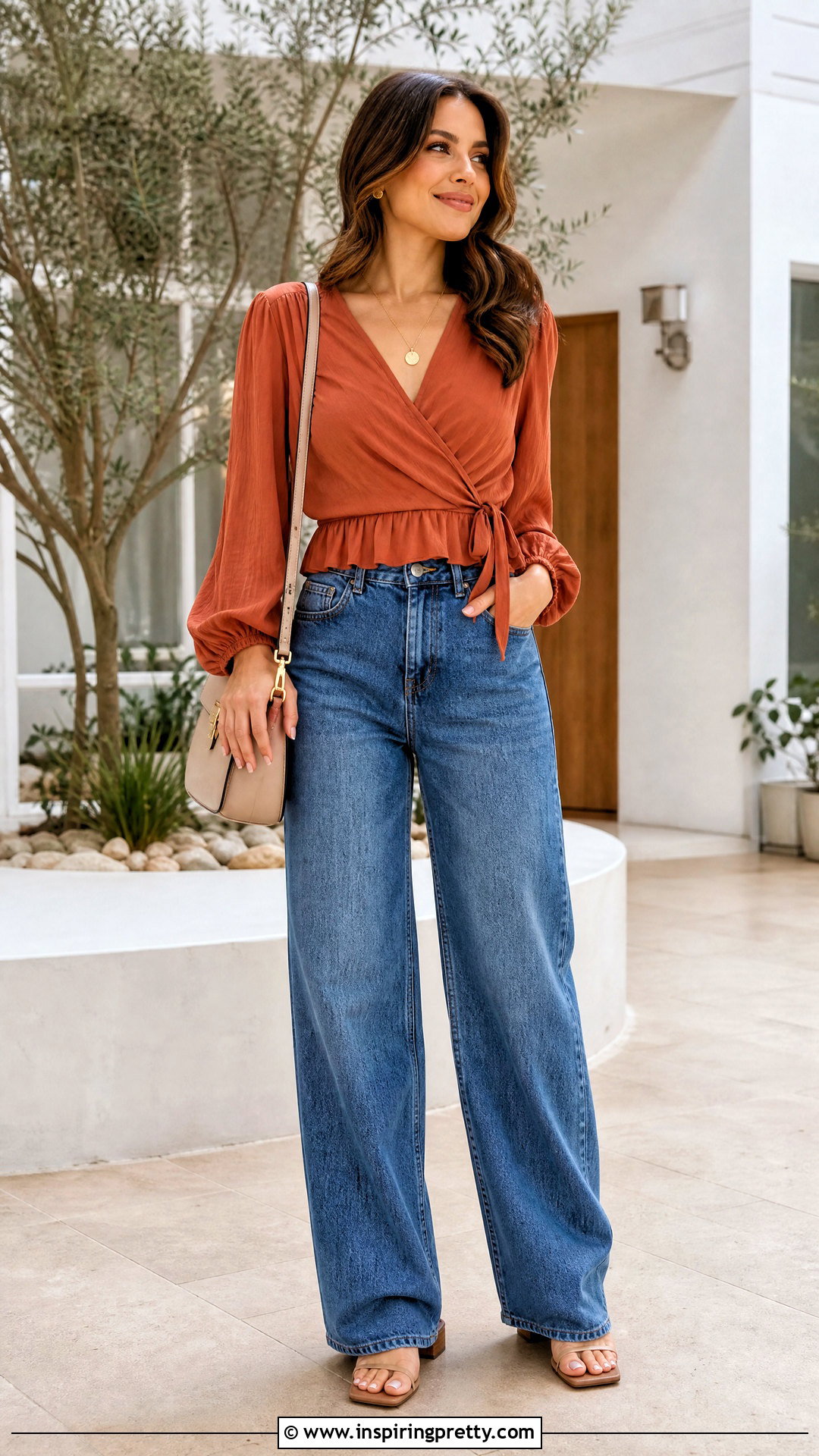 Wrap Top With Baggy Jeans - 50 tops to wear with baggy jeans