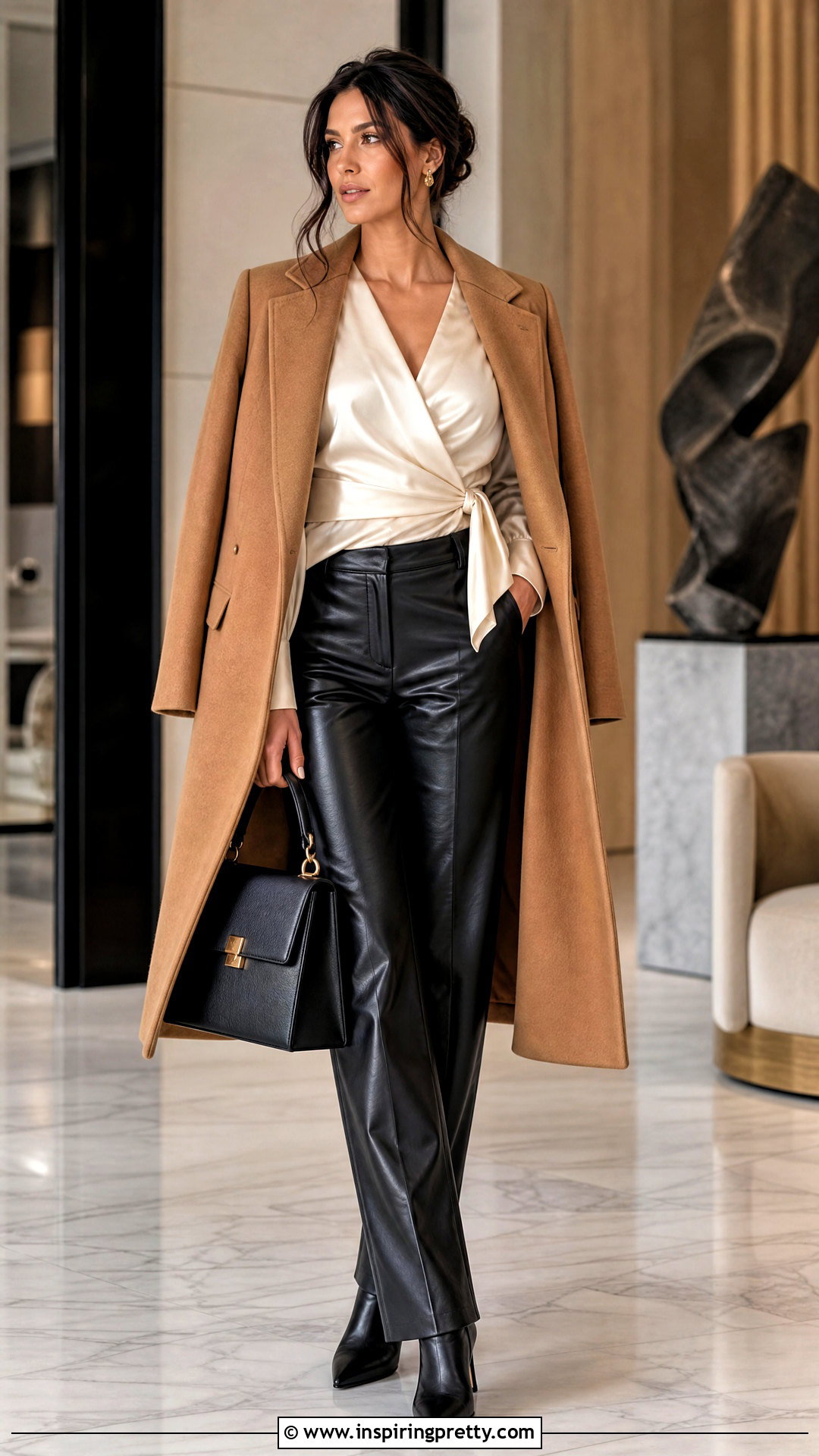 Wrap Top With Leather Pants - 50 wrap tops for women