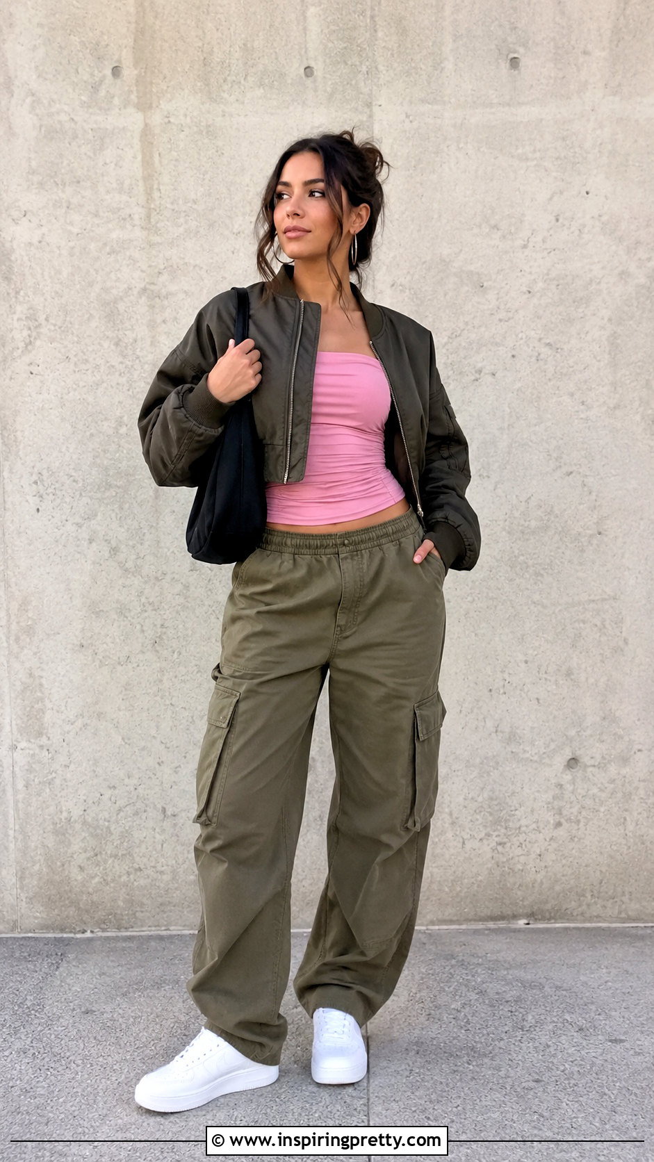 XOXO Ruched Top With Cargo Pants - 20 Xoxo Tops outfit ideas