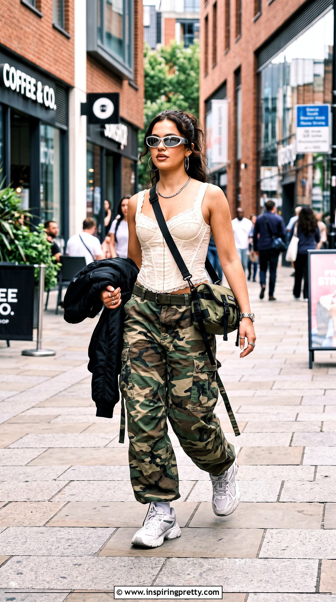 Y K Corset Top With Camo Cargo Pants - 25 y2k outfits corset tops