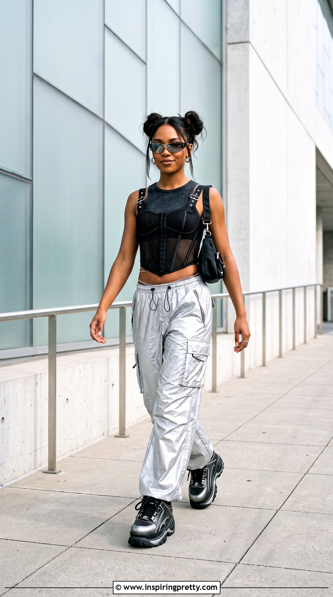 Y K Corset Top With Parachute Pants - 25 y2k outfits corset tops