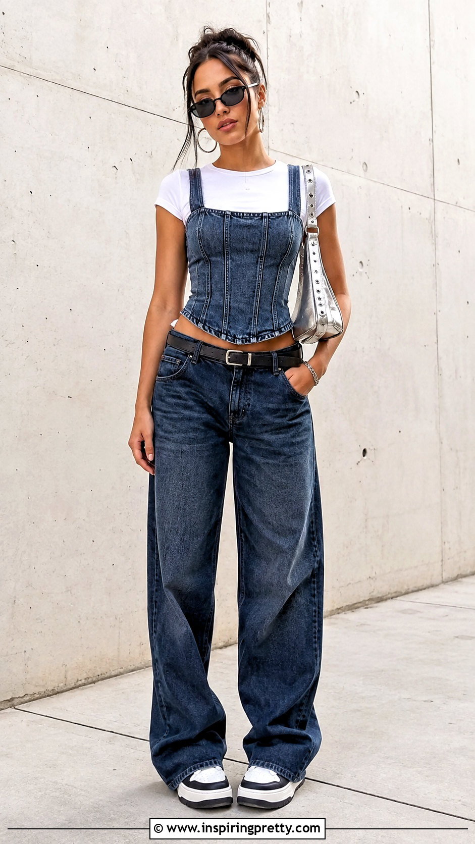 Y K Denim Corset Top Outfit - 25 Y2K Tops For Girls
