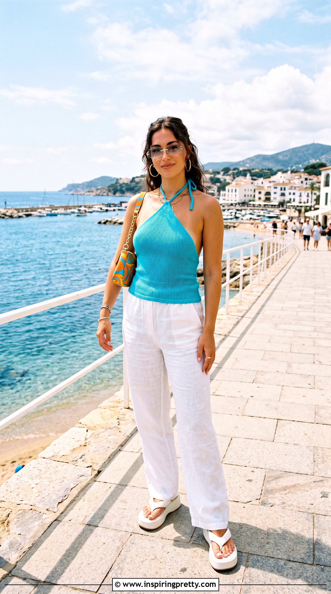 Y K Halter Top With White Linen Pants - 50 y2k halter top outfit ideas