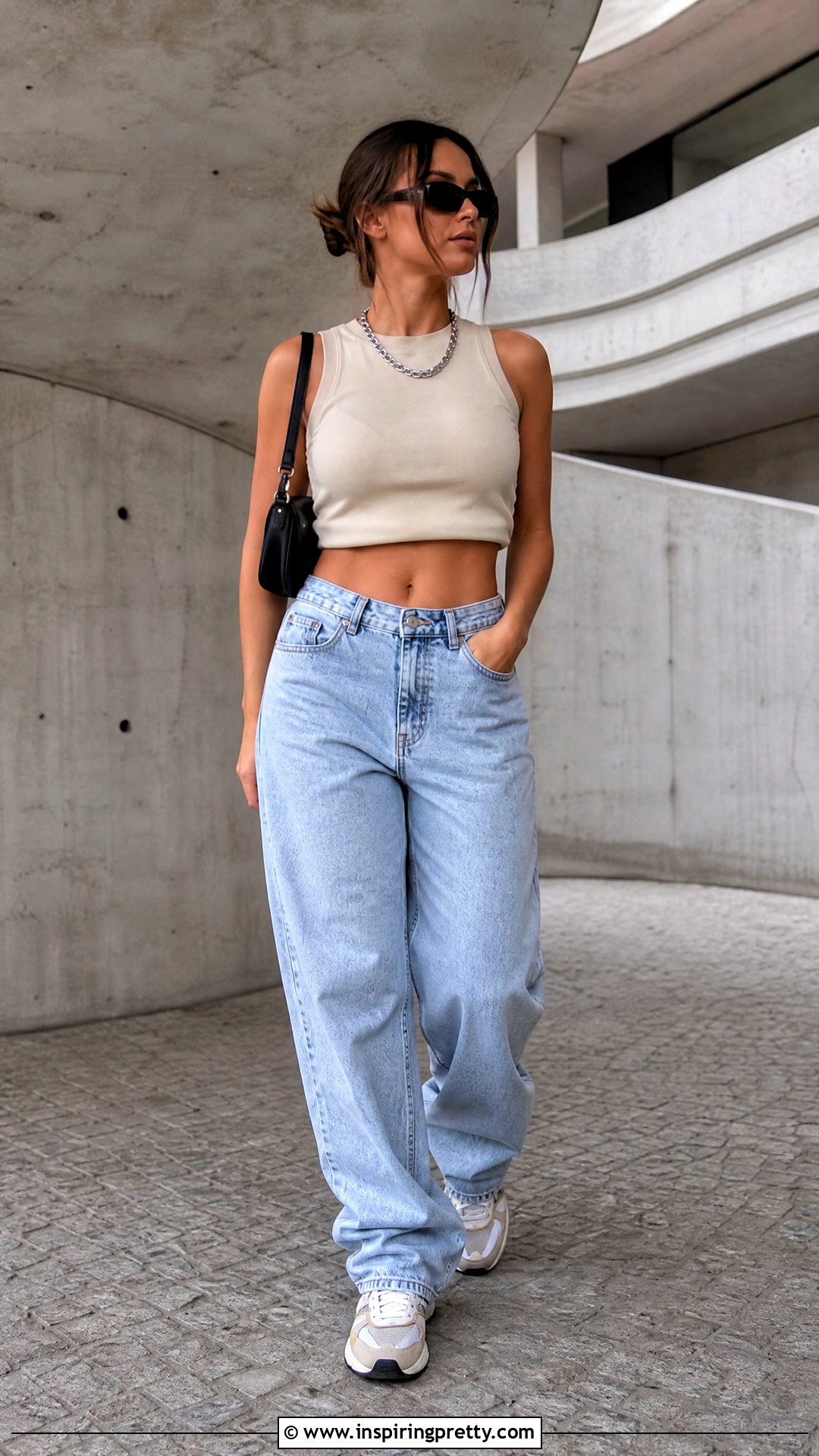 Yeezy Crop Top With Baggy Jeans - 20 Yeezy Tops outfit ideas