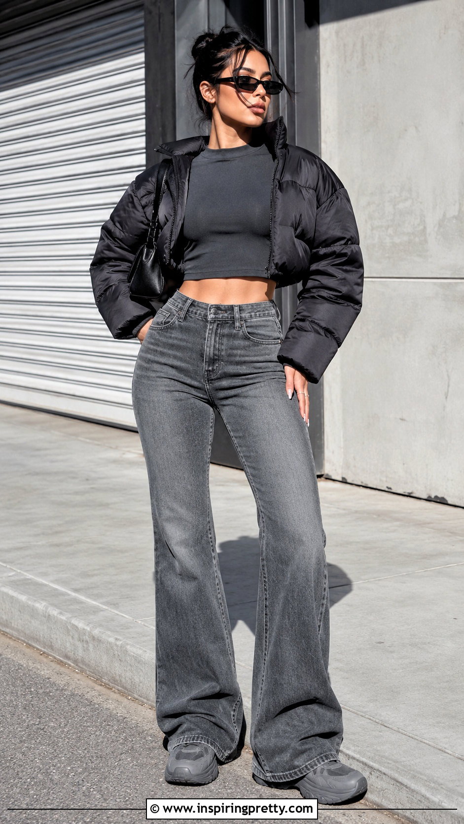 Yeezy Crop Top With Flare Jeans - 20 Yeezy Crop Top outfit ideas