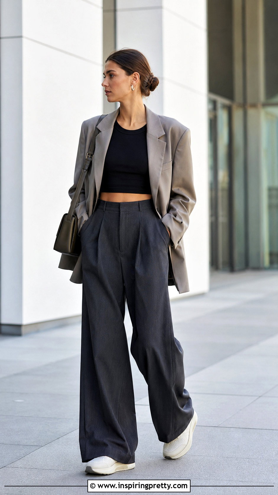 Yeezy Crop Top With Wide Leg Trousers - 20 Yeezy Crop Top outfit ideas