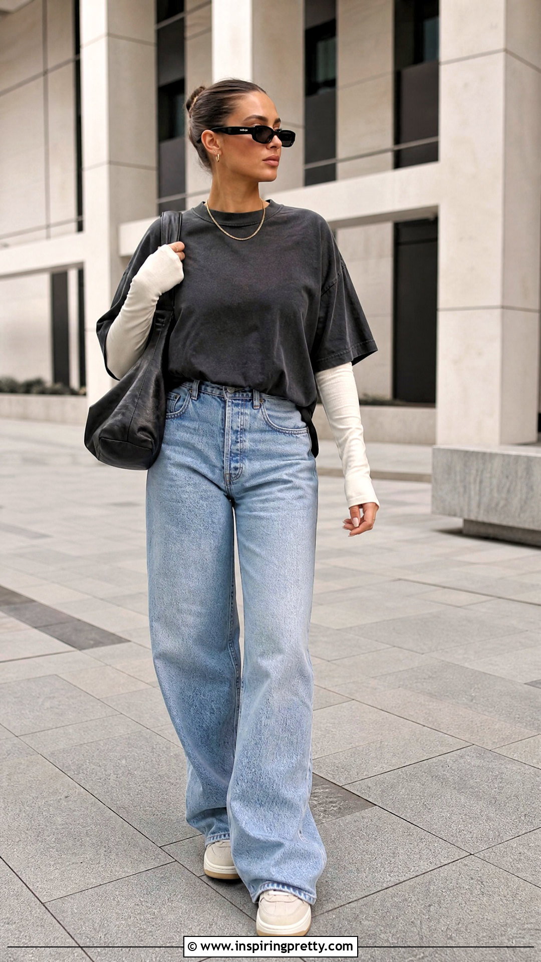 Yeezy Layered Top With Wide Leg Jeans - 20 Yeezy Tops outfit ideas