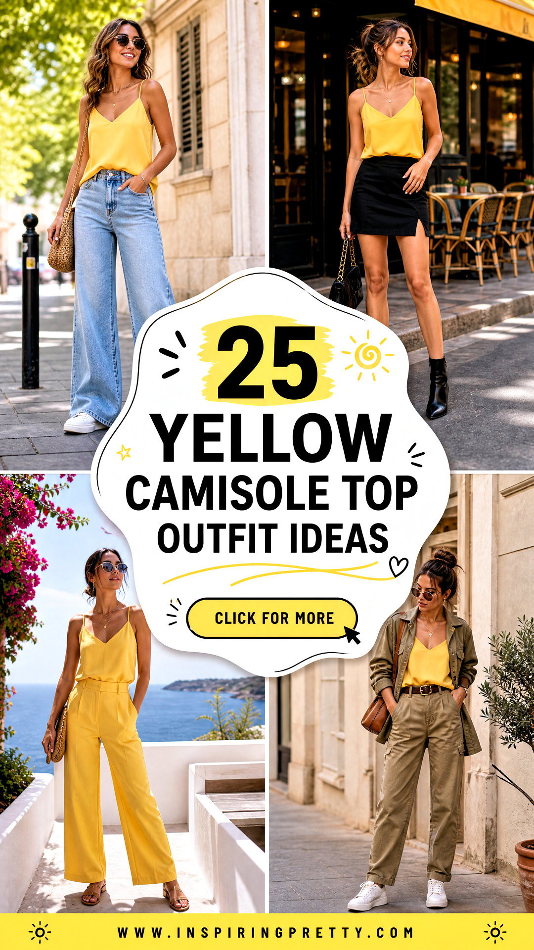 25 Yellow Camisole Top Outfit Ideas for Sunny-Day Style - 25 Yellow Camisole Top Outfit Ideas for Sunny-Day Style